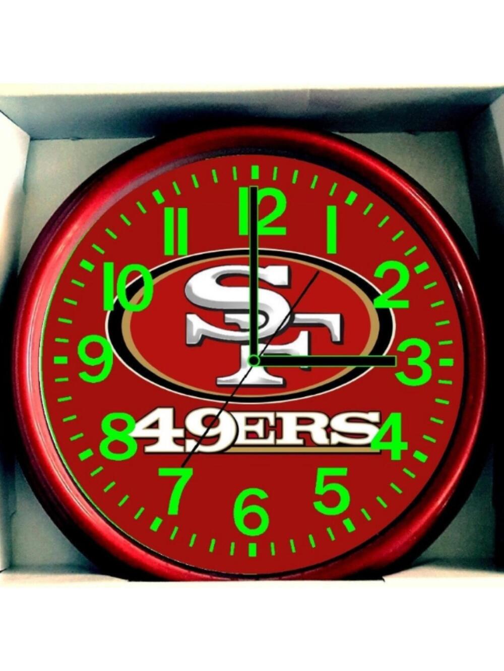 SF 49ers San Francisco 49ers Sports Bar Lounge Glow in the Dark Wall Clock NEW!